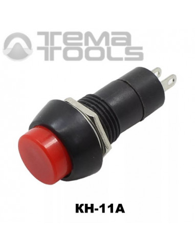 Кнопка нажимная КН-11А с фиксацией с красной круглой клавишей