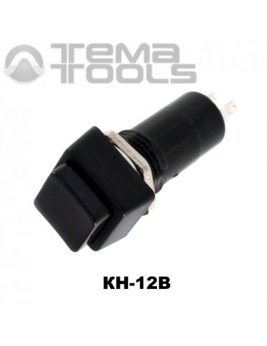 Кнопка натискна КН-12В без фіксації з чорною квадратною клавішею