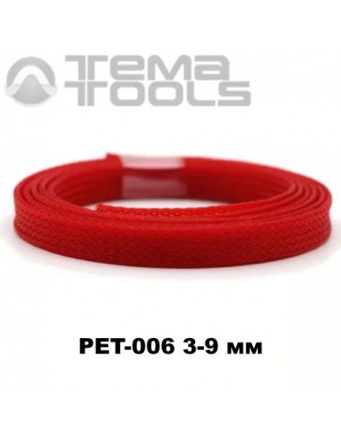 Оплетка для проводов PET-006 3-9 мм змеиная кожа красная (100 м уп.)