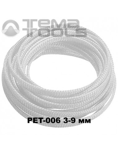 Оплетка для проводов PET-006 3-9 мм змеиная кожа белая (100 м уп.)