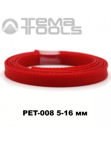 Обплетення для проводів PET-008 5-16 мм зміїна шкіра червона (100 м уп.)