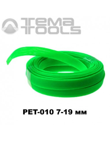 Обплетення для проводів PET-010 7-19 мм зміїна шкіра зелена флю (100 м уп.)