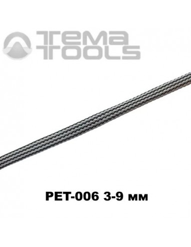 Оплетка для проводов PET-006 3-9 мм змеиная кожа черный/жемчужный полоса (100 м уп.)