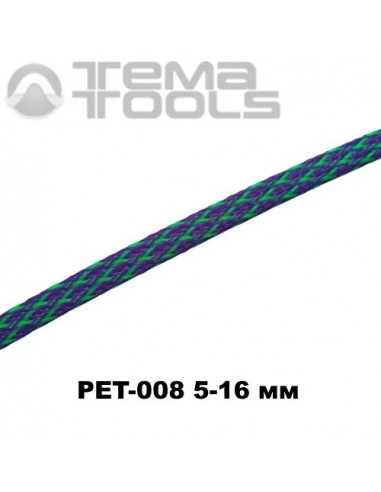 Оплетка для проводов PET-008 5-16 мм змеиная кожа фиолетовый/зеленый ромб (100 м уп.)