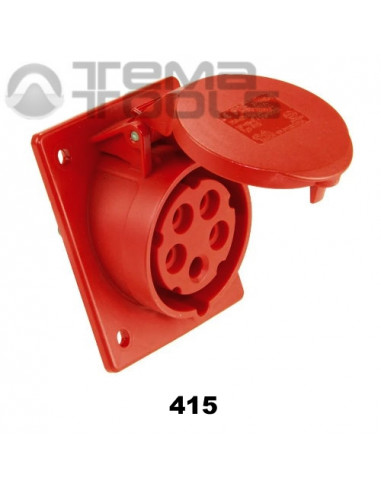 Розетка силова стаціонарна внутрішня 415 3P+N+E 16А 380В IP44 червона