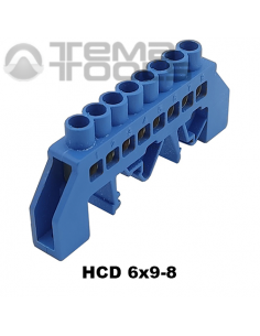 Шина нулевая изолированная HCD 6x9-8 синяя