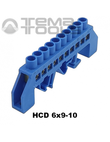 Шина нулевая изолированная HCD 6x9-10 синяя