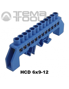 Шина нулевая изолированная HCD 6x9-12 синяя