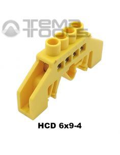 Шина нулевая изолированная HCD 6x9-4 желтая