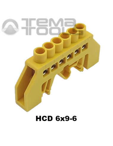 Шина нулевая изолированная HCD 6x9-6 желтая