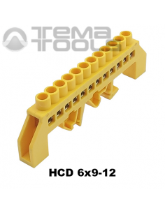 Шина нулевая изолированная HCD 6x9-12 желтая