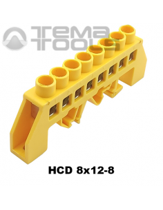 Шина нулевая изолированная HCD 8x12-8 желтая