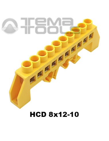 Шина нулевая изолированная HCD 8x12-10 желтая