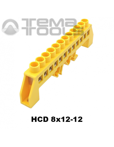 Шина нулевая изолированная HCD 8x12-12 желтая