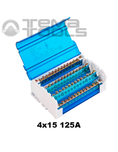 Шина нулевая в пластиковом корпусе TTC 4x15 на 125A