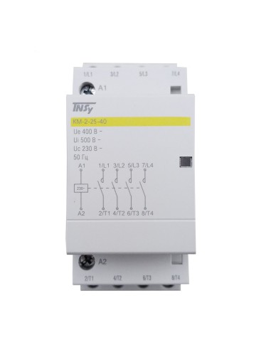 Контактор модульный КМ-2-25-40 25А 230AC 4NO 4р 2мод. на Din-рейку