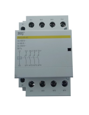 Контактор модульный КМ-3-40-40 40А 230AC 4NO 4р 3мод. на Din-рейку