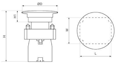 Кнопка управления XB2-BS542 чертеж