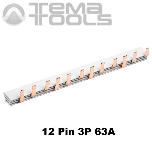 Шина соединительная медная (гребенка) Pin (12 штырей) 3P (3-файзная ...